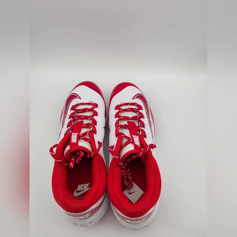 Nike Alpha Huarache Elite 4 Low 'White University Red' Baseball Cleats Mens 8.5